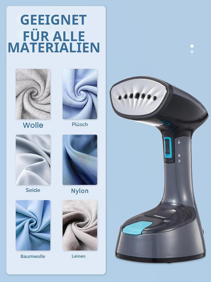Tragbarer Dampfglätter, 1200W Kompakt und Faltbar Dampfglätter, 20g/min Dampf, 20S schnelles Aufheiz