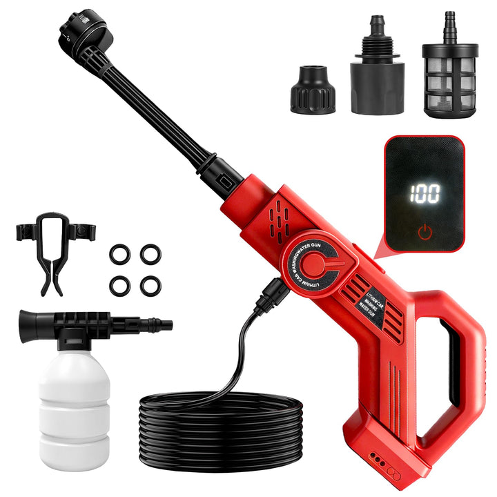 Akku Hochdruckreiniger für Milwaukee 18V Akkus (Ohne Akku), Bürstenloser Motor 6-in-1 Düse, Nylon Ge