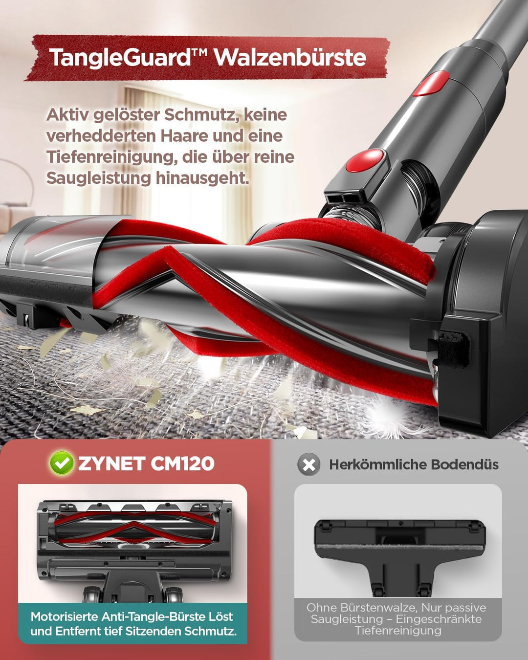 CM120 Staubsauger mit Kabel, 70KPa/600W Kabelstaubsauger Con Bacchetta Pieghevole, Wandhalterung, Mu