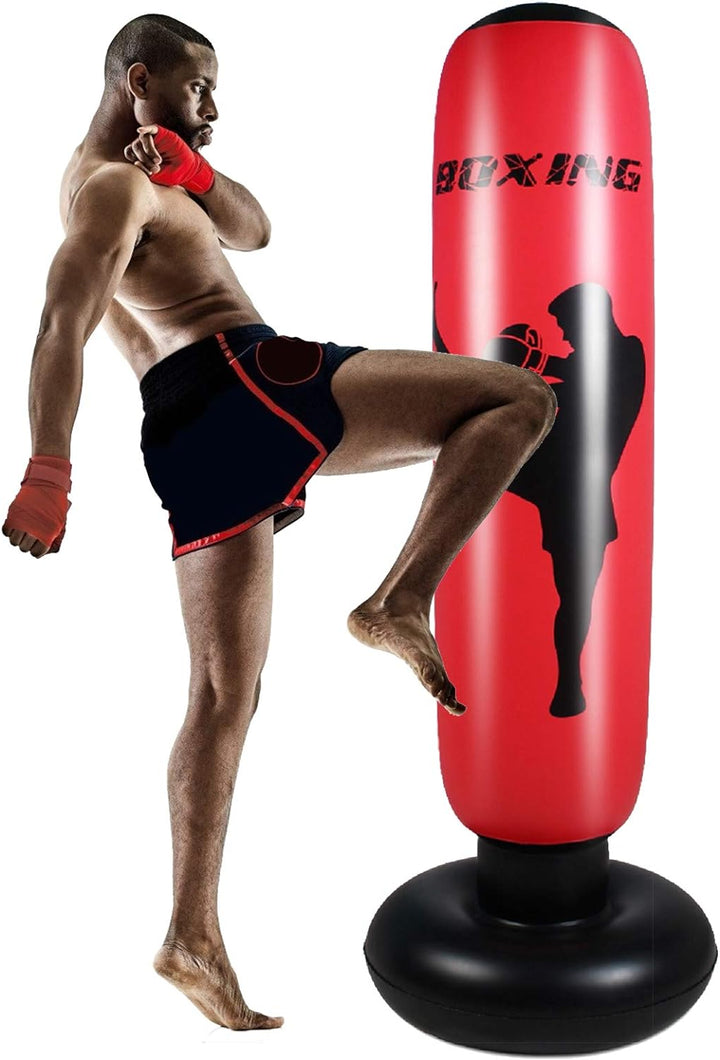 Haokaini 170Cm Aufblasbare Freistehende Box Boxsack Fitness Boxsack Stressabbau Sandsäcke Ziel Turm