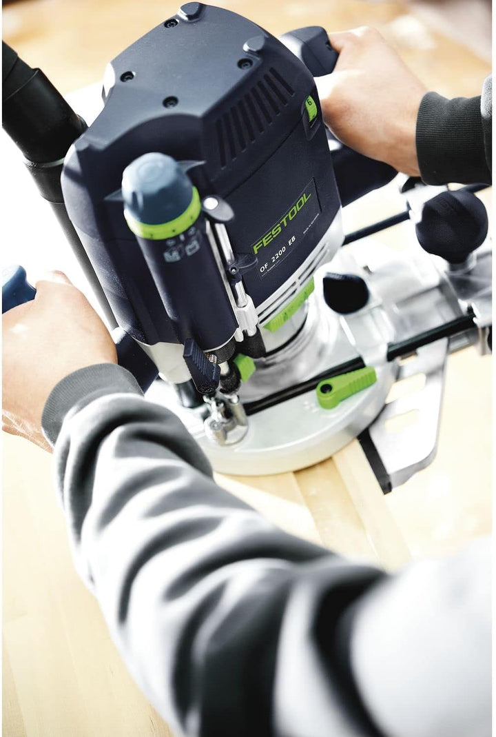 Festool Oberfräse OF 2200 EB-Plus (mit Spannzange, Spannzange, Kopierring, Spanfänger, Gabelschlüsse