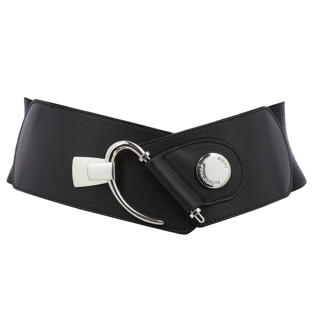 FASHIONGEN - Elastischer Damengürtel aus Rindsleder, DARLENE Schwarz XS, Schwarz XS
