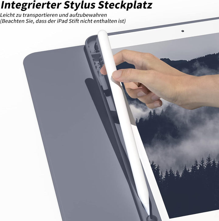 aoub Hülle mit Tastatur für iPad 9./8./ 7. Generation, Kabellose QWERTZ Tastatur Hülle mit Stifthalt