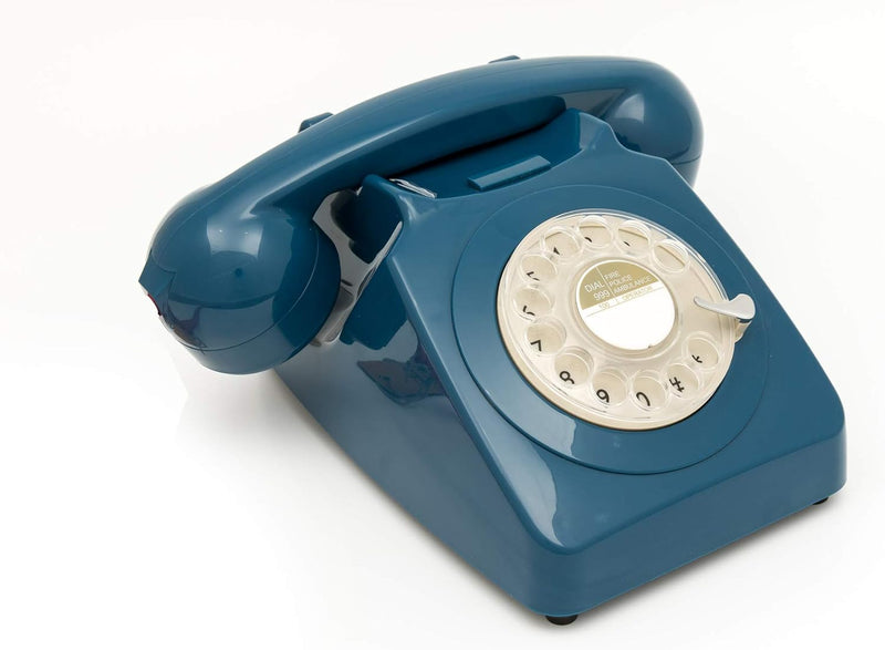 GPO 746ROTARYAZU Retro Telefon mit Wählscheibe im 70er Jahre Design