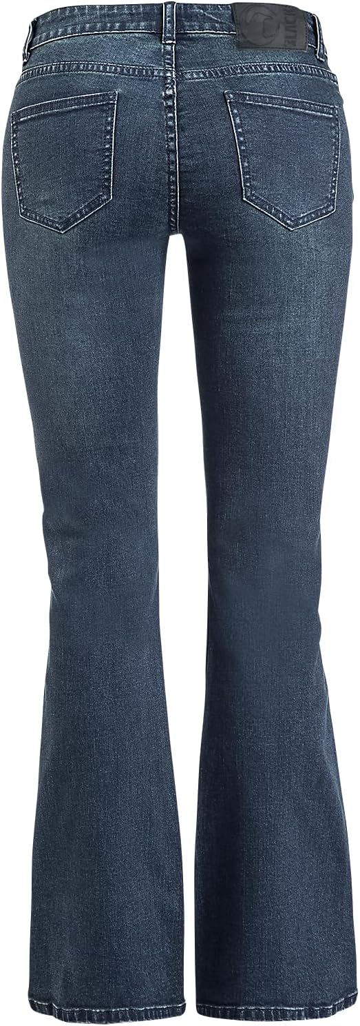 Black Premium by EMP Damen dunkelblaue Jeans mit Schlag W27L30