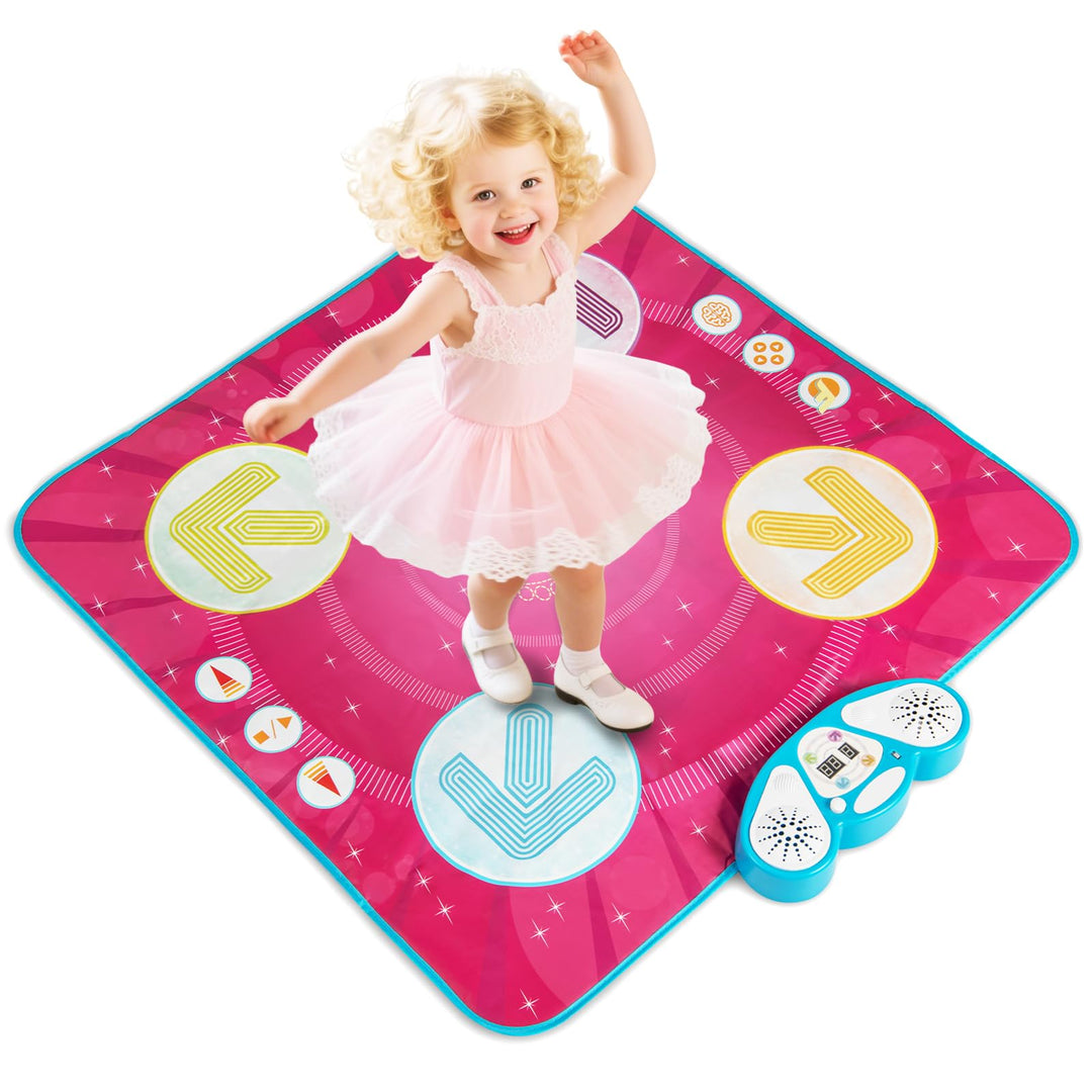 COSTWAY Tanzmatte Kinder, Musikmatte mit Led-Leuchten & Memory-Spiel & 8 Musik, Musik Matte, Geburts