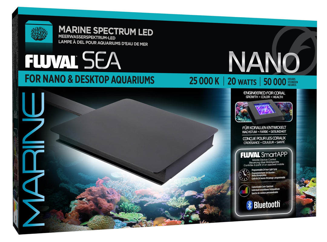 Fluval Sea Marine 3.0, Nano LED Beleuchtung für Meerwasseraquarien, Aluminium , 12,7 x 12,7cm, 20W S