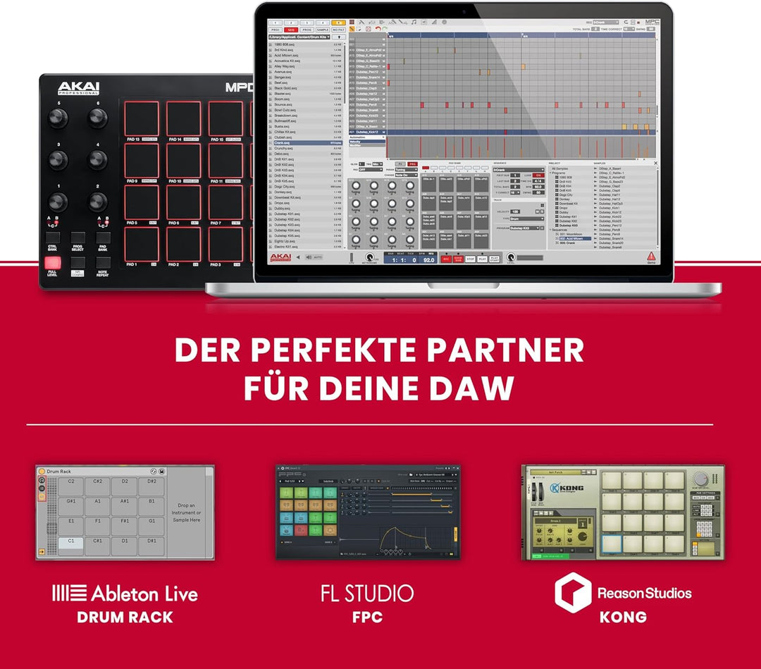 AKAI Professional MPD218 - MIDI Pad Controller, Drum Pad Machine, Beat Maker mit 16 Pads, zuweisbare