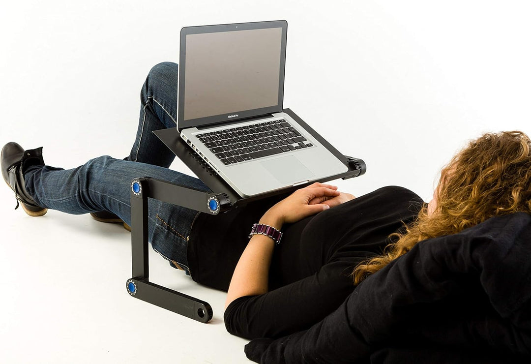 Technosmart Notebook Ständer Laptop Tisch Tablett für Bett Frühstück Ergonomisch Verstellbar Alumini