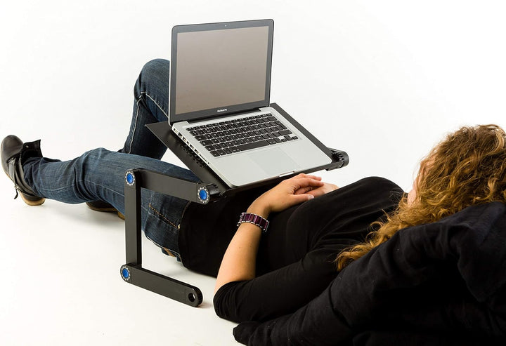 Technosmart Notebook Ständer Laptop Tisch Tablett für Bett Frühstück Ergonomisch Verstellbar Alumini