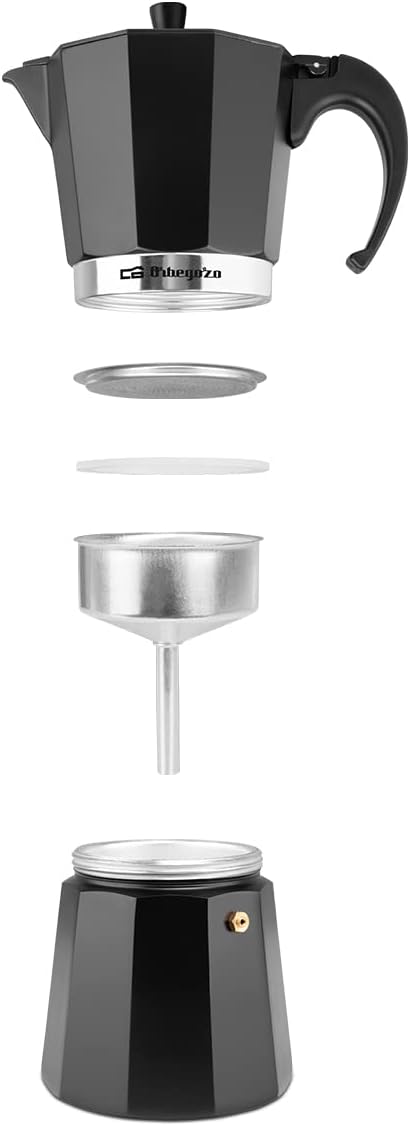 Orbegozo KFN 1210 - Italienischer Kaffeekocher aus Aluminium, Kapazität: 12 Tassen, ergonomischer Gr