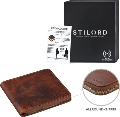 STILORD 'Amy' RFID Geldbörse Leder Geldbeutel Geldtasche Portemonnaie NFC Schutz Ledergeldbörse mit