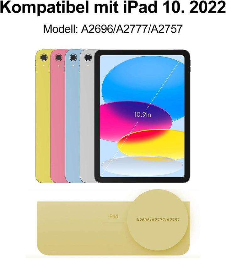 SENGBIRCH Tastaturhülle für iPad 10. Gen 10.9'' - QWERTZ Deutsche Touchpad Tastatur, Kabellose Abneh
