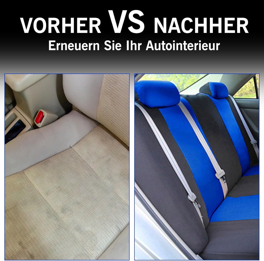 Universal-Sitzbezüge für 5-Sitzer, geeignet für Autositze vorne und hinten, mit Kopfstützen, verschl