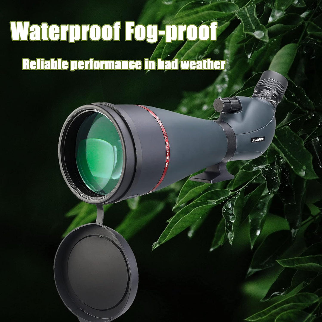 Svbony SV406 Spektiv 25-75x100, Doppelfokus FMC Porro Beschichtungsprisma, Wasserdichtes Abgewinkelt