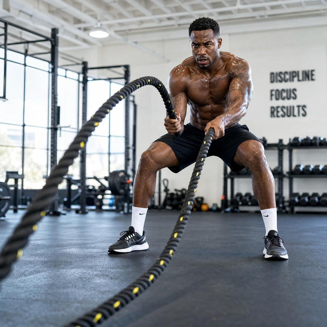 Signature Fitness Battle Rope Poly Dacron 3,8 cm Durchmesser Poly Dacron 9,2 m, 12,4 m, 15,2 m Länge