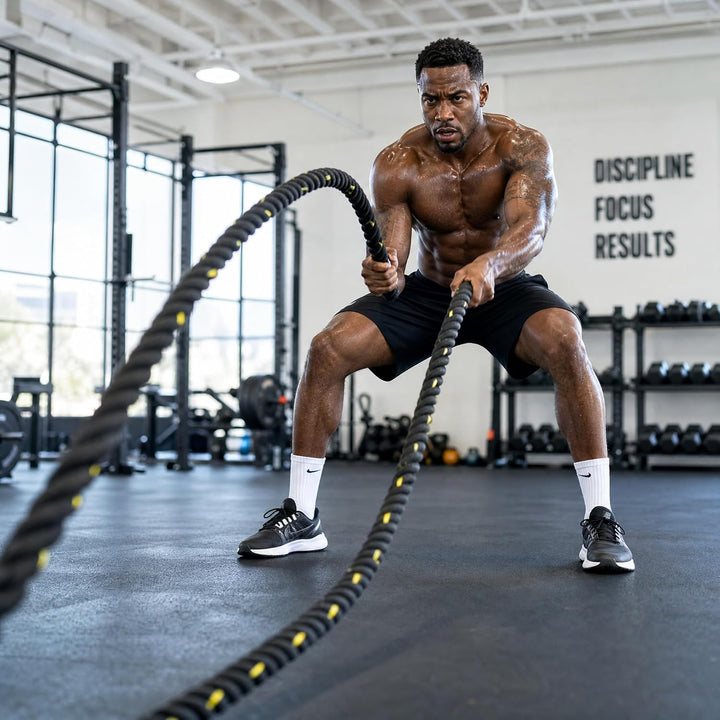 Signature Fitness Battle Rope Poly Dacron 3,8 cm Durchmesser Poly Dacron 9,2 m, 12,4 m, 15,2 m Länge