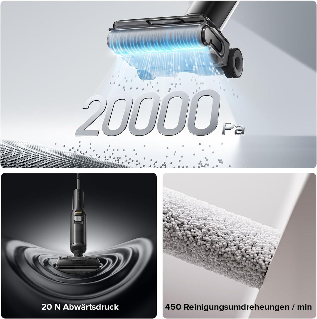 roborock F25 ALT(ACE LITE) Nass Trockensauger, 180° Lie Flat Saugwischer mit 20.000 Pa, Nass Staubsa