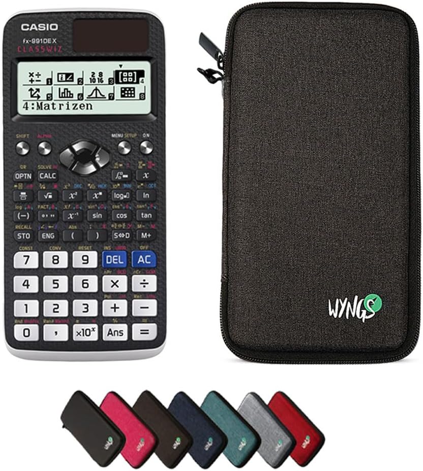 CALCUSO Sparpaket: Casio FX-991 DE X technisch-wissenschaftlicher Taschenrechner + WYNGS Schutztasch