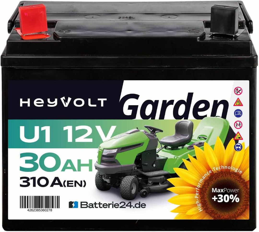 HeyVolt Garden U1 SLA Rasentraktorbatterie 30Ah 310A