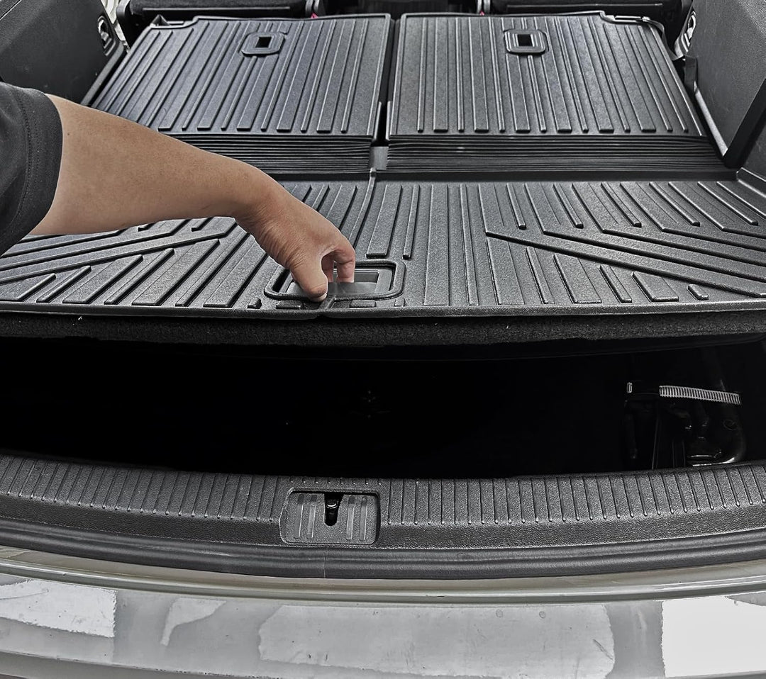 Kofferraummatte mit Rückenlehnenmatten für Volkswagen Atlas 2018–2024, Zubehör für 6/7-Sitze, Allwet