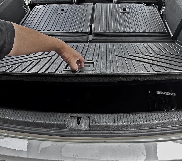 Kofferraummatte mit Rückenlehnenmatten für Volkswagen Atlas 2018–2024, Zubehör für 6/7-Sitze, Allwet