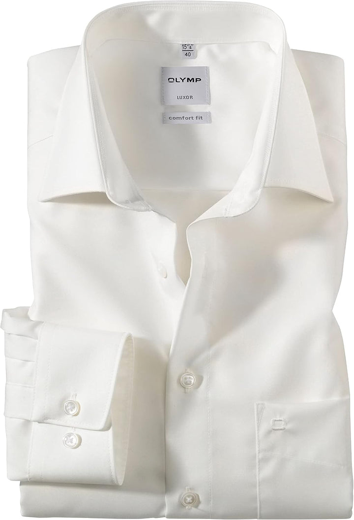 OLYMP Herren Businesshemd Luxor - Pflegeleichte Hemden - Einfarbig, Comfort fit, New Kent Kragen - L