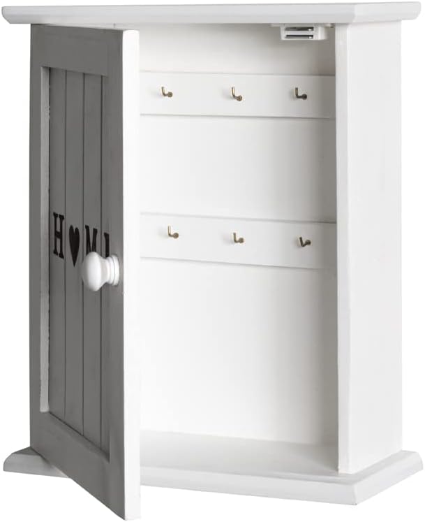 HAKU Möbel Schlüsselkasten, MDF, weiss, B 26 x T 12 x H 32 cm