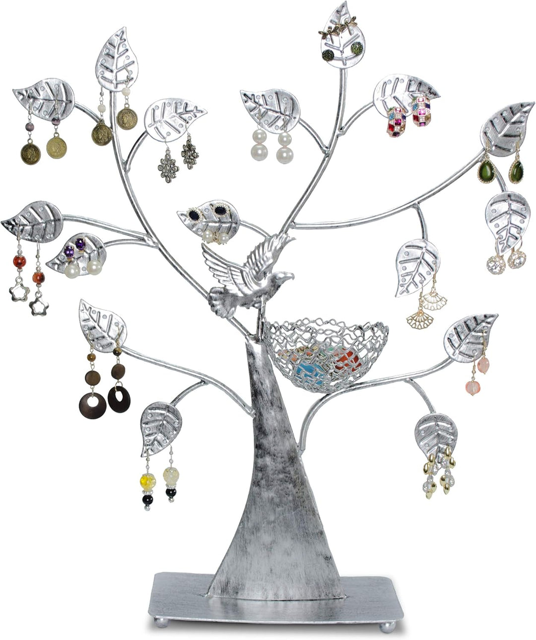 LAUBLUST Schmuckständer im Schmuckbaum Design - ca. 43x39x8 cm, Silbern - Dekorativer Metall Schmuck