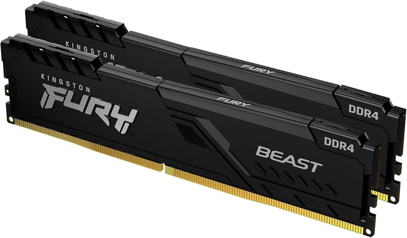 Kingston FURY Beast 16GB (2x8GB) 3200MHz DDR4 CL16 Desktop Speicher Kit mit 2 KF432C16BBK2/16 16GB K