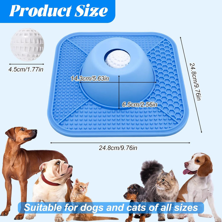 2-in-1 Schleckball Hundenapf & Schleckmatte Hund für Flüssige Dickflüssige Snacks,rutschfest Silikon