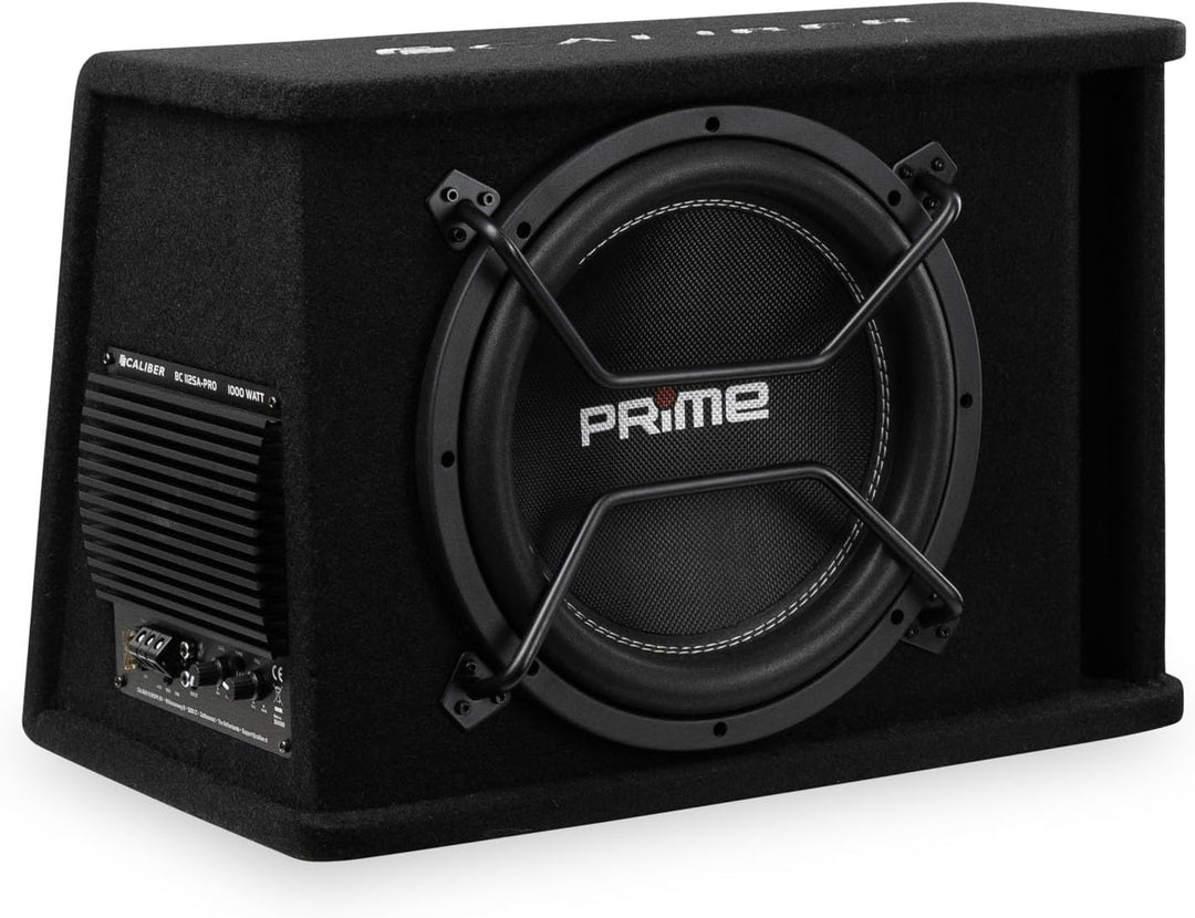 Caliber BC112SA-PRO Subwoofer Aktiv Set für Auto – 12 Zoll Bassbox mit Verstärker – 500W RMS – 1000W