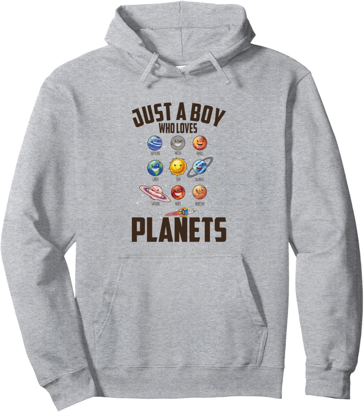 Just A Boy Who Loves Planets Weltraum Sonne Planeten Sterne Pullover Hoodie