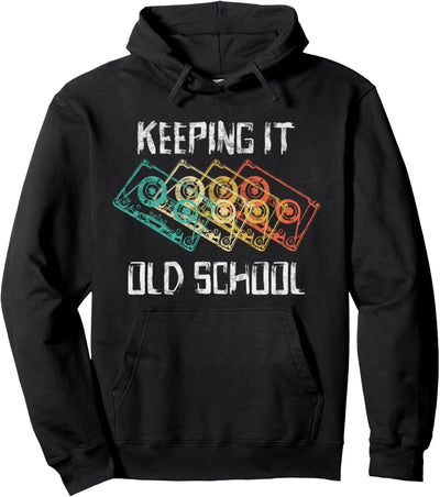 Kassette 80er Retro-Musik Keep it Old School Pullover Hoodie