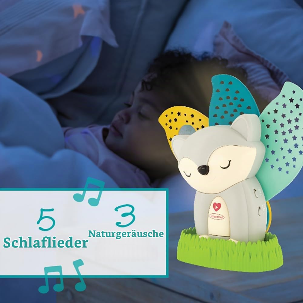 Infantino 2-in-1 Musikalischer Beruhiger &amp; Nachtlicht-Projektor, Animierte, bunte Projektionen, Beru