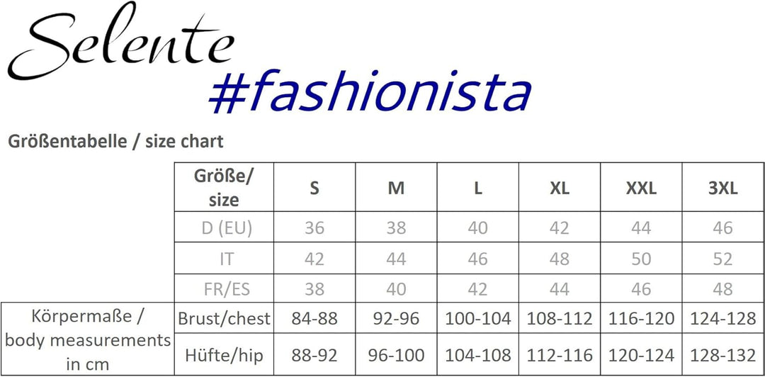 Selente #fashionista Damen Body/Blusenbody aus Baumwolle (made in EU) Langarm und Kurzarm mit Spitze