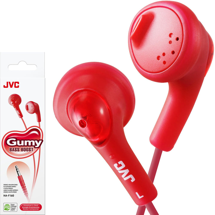 JVC HAF160R Gumy Ear Bud Headphone Red rot, rot