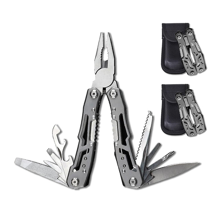Multitool 14-in-1 mit Zange, Messer, Schraubendreher, Flaschenöffner und Nylonetui – Kompaktes und R