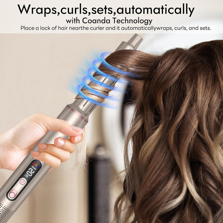 Airstyler 6 in 1, LCD-Display, 110000 U/Min Haarstyler Rundbürstenföhn, Hairstyler Warmluftbürste Mi