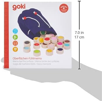 goki 59004 Fühlmemo Holz und Textil, Taktiles Lernspiel für die ganze Familie, unterschiedliche Ober