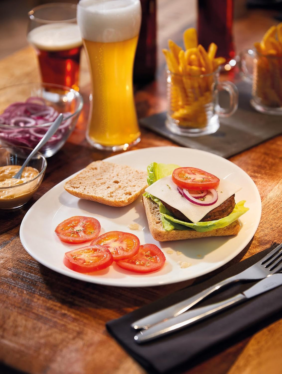 Luminarc 15867, Serie Italian Party, Geschirrset Steakteller 30cm 6 teilig Weiss Steakteller oval 6