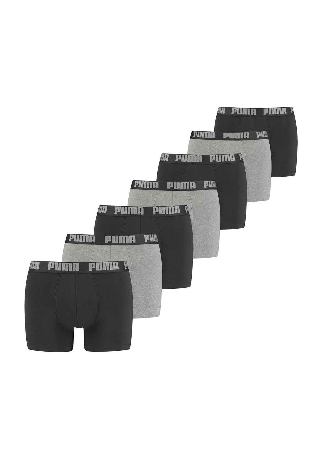 PUMA Herren Basic Boxershorts Unterwäsche Unterhosen 7erP S Dark Grey Melange / Black, S Dark Grey M
