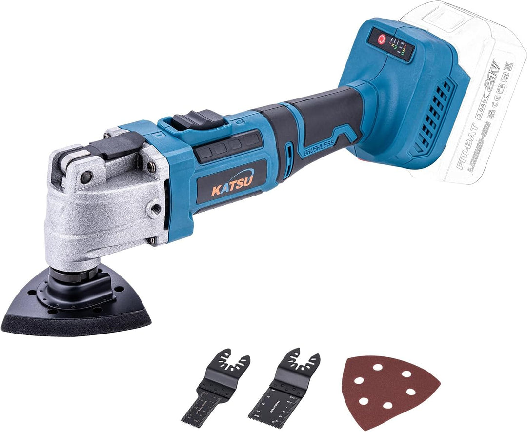 KATSU FIT-BAT 21V Akku-Multifunk Werkzeug Brushless Oszillierendes Multitool, 6 Geschwindigkeiten, S