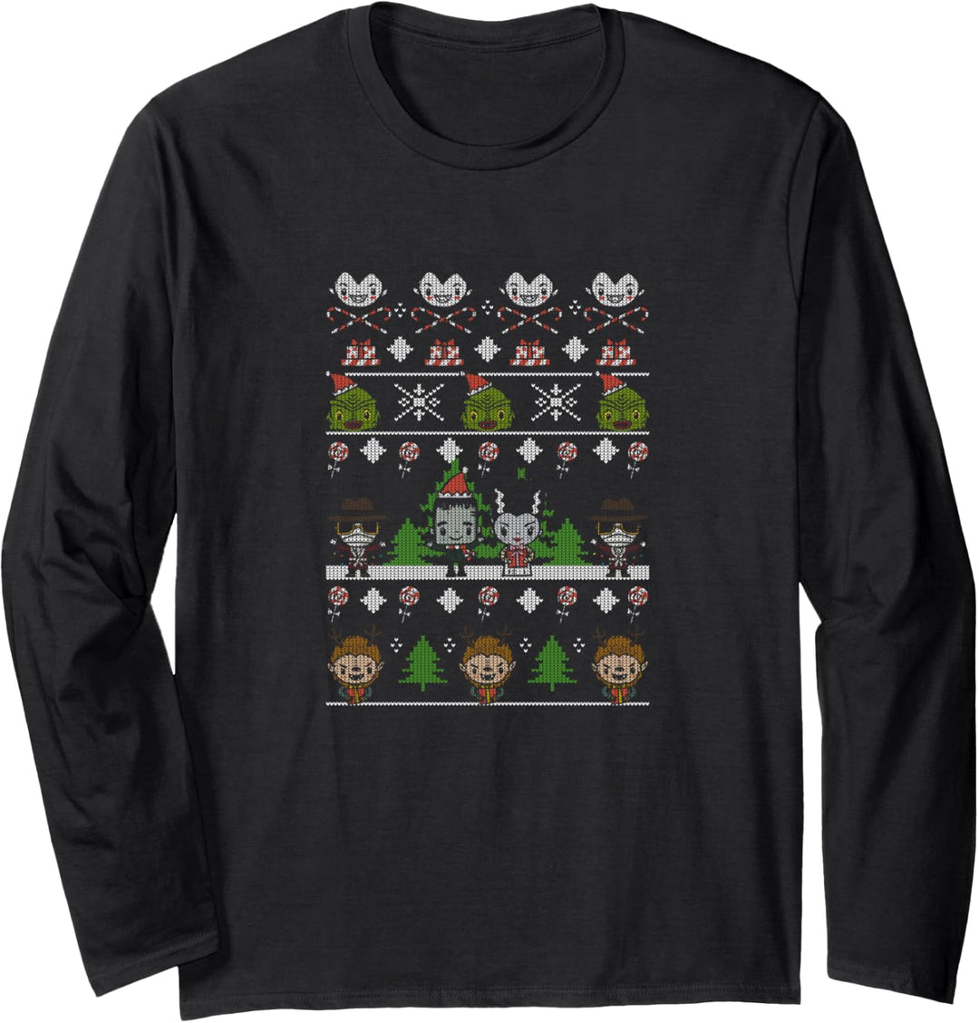 Universal Monsters Christmas Group Ugly Sweater Style Langarmshirt