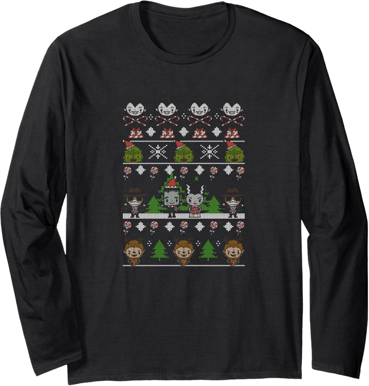 Universal Monsters Christmas Group Ugly Sweater Style Langarmshirt