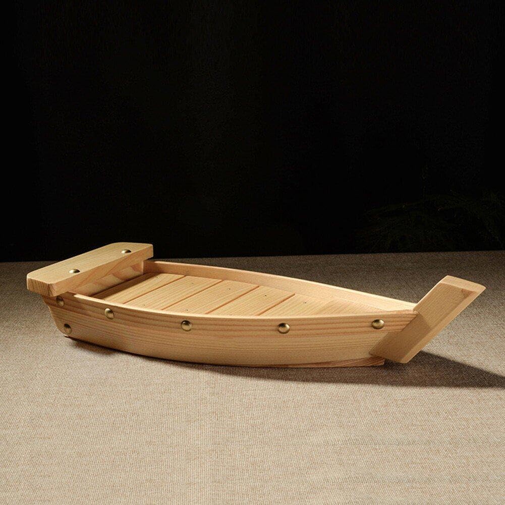 Haowul Holz Sushi -Boot, Das Grossgrösse Japanische Sashimi -Platte Japanische Küche Meeresfrüchte -