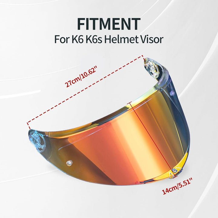 PSLER Für AGV K6 K6s Visier Verspiegelt Helmvisier, Helmgesichtsschutz Getöntes Visier Motorradhelm