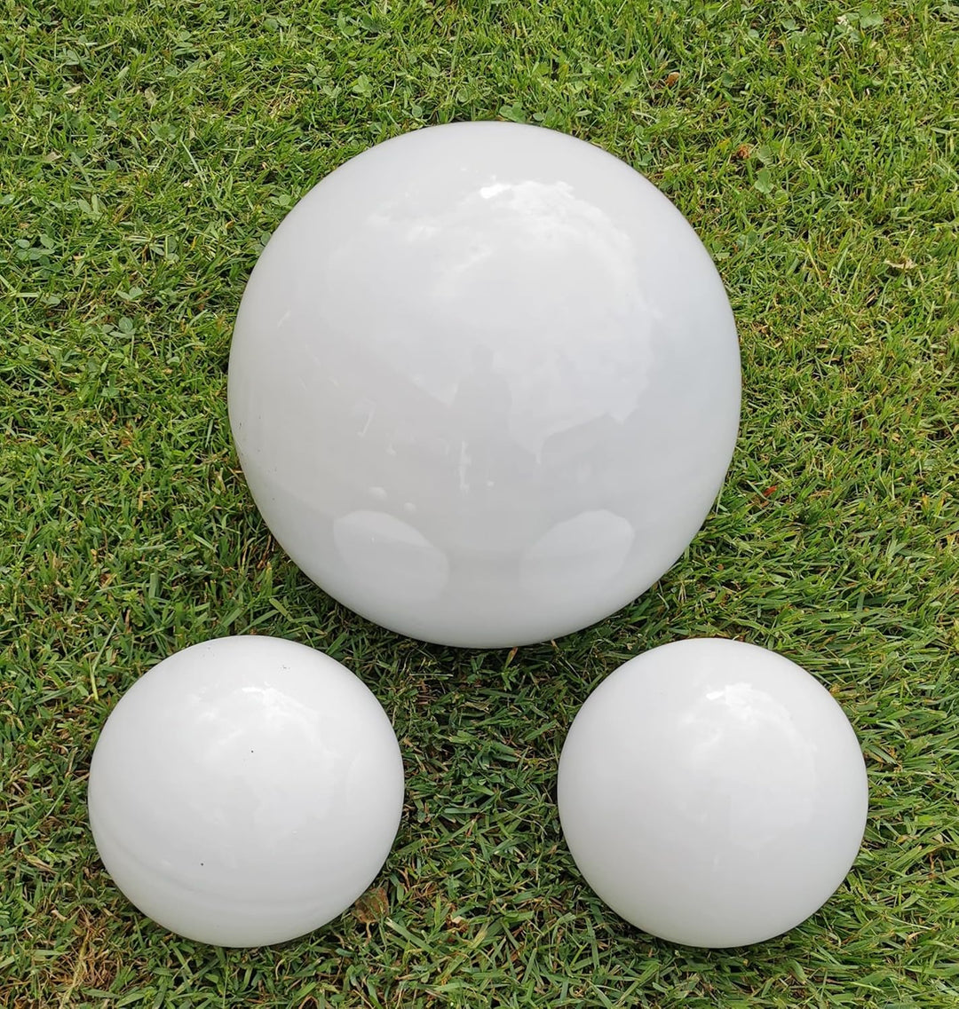 Dekokugel weiss poliert 3er Set 30-15-15 cm aus Edelstahl Kugel Dekorationskugel Gartenkugel