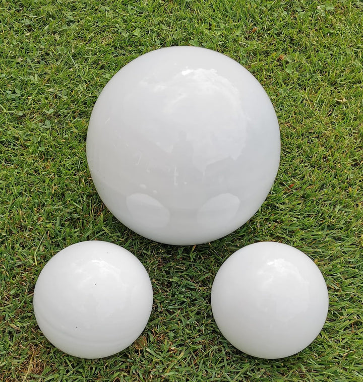 Dekokugel weiss poliert 3er Set 30-15-15 cm aus Edelstahl Kugel Dekorationskugel Gartenkugel