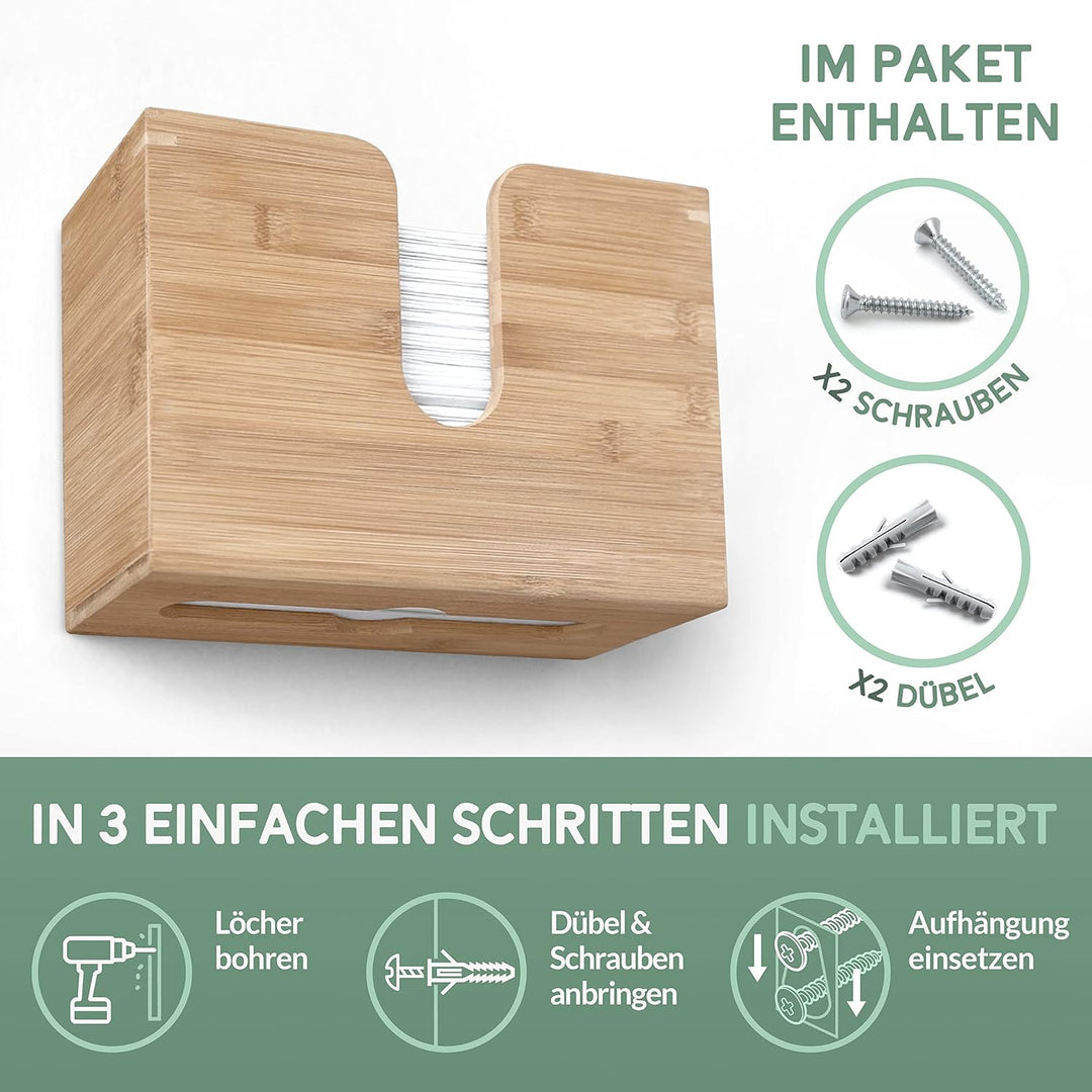 Nature Supplies Papierhandtuchspender aus Holz - Papierhandtuchhalter Mit Wandhalterung oder bei Tis